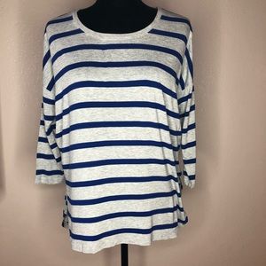 🔻SOLD🔺Club Monaco Women’s Striped Top Blue Grey